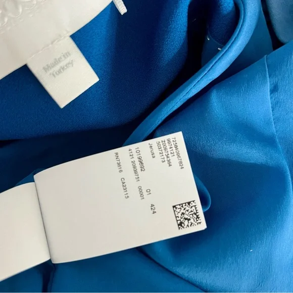 HUGO BOSS Blue Jerusa Textured Stretch Cropped Suit Blazer Jacket US 10 - Picture 9 of 11